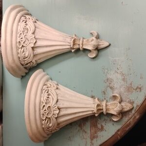 Two French Country Wall Sconces/Shelves 6"X 8"X 4" Depth Top